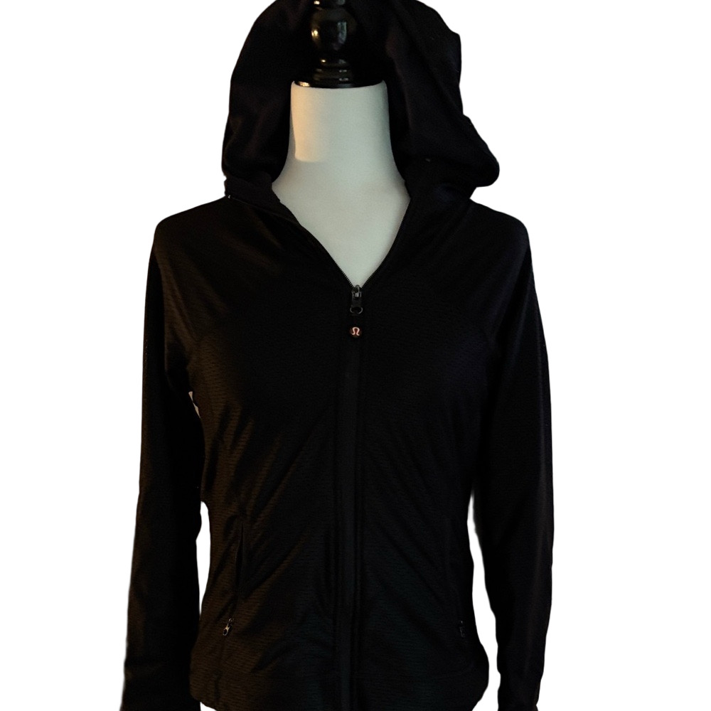 lululemon athletica Black Hooded Mesh Jacket